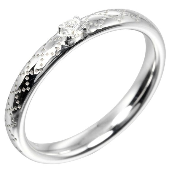 GUCCI Diamantissima Ring K18 white gold/diamond #4.1(US Size) 2.4g Women